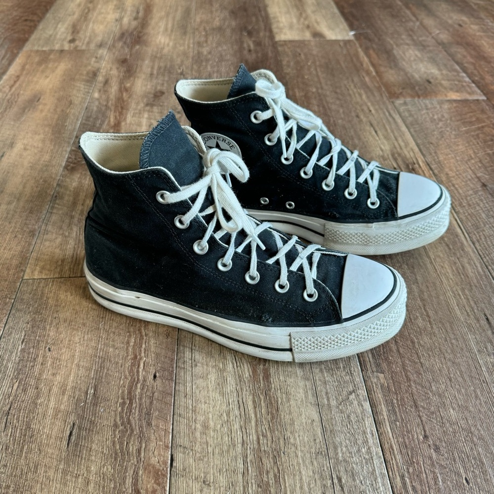 Converse Chuck Taylor black platform high top sneakers